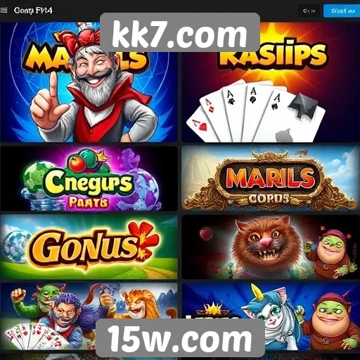 Visão geral dos jogos disponíveis no kk7.com